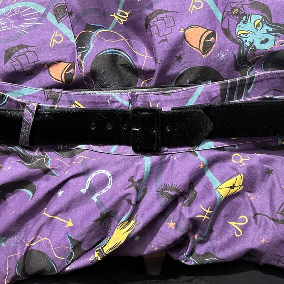 PUG Pinup Couture Fortune Teller Full Circle Skirt with belt 3X - Picture 4 of 9